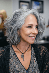 35 Salt &amp; Pepper Hairstyle for Women in Their 50’s